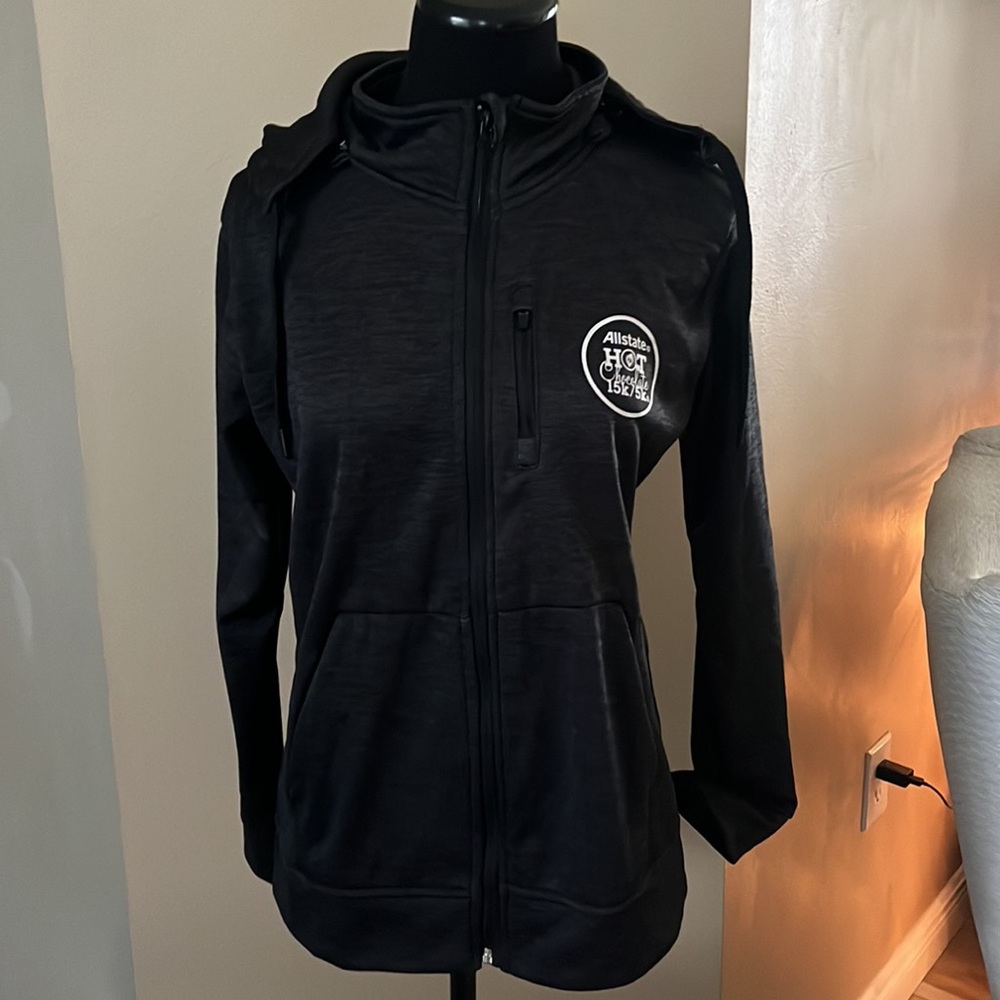 NWOT Running Man Women's Dark Gray Hot Chocolate Hooded Jacket size M